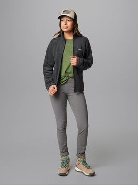 Colombia Benton Springs Full Zip Fleece Jacket In Charcoal Heather Grey